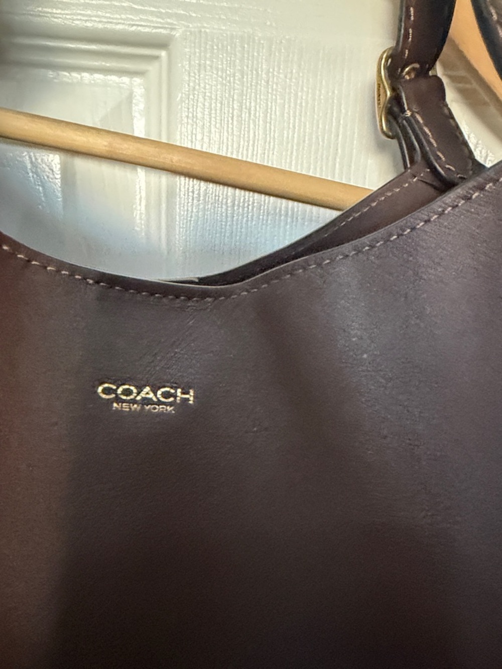Coach Dark Brown Leather Tote - Picture 3 of 9